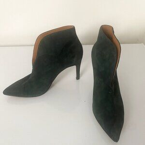 🌲 Green Suede Cutout Stiletto Booties - & Other Stories 🌲